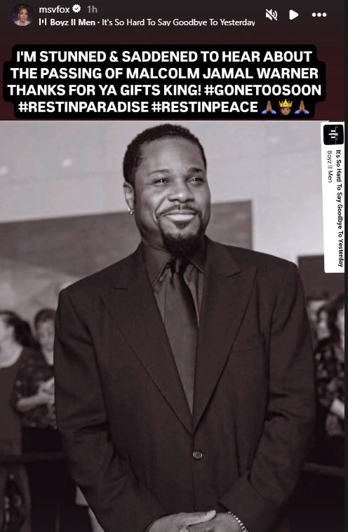 A screenshot of Vivica A Fox's Instagram Stories.