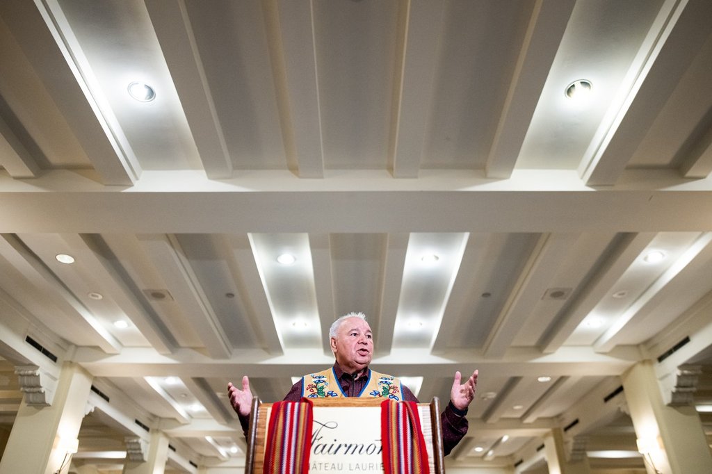 Two Indigenous groups in Manitoba have agreed to work together on major infrastructure and development projects in the province. Manitoba Métis Federation president David Chartrand speaks during a press conference ahead of the planned Bill C-5 Summit in Ottawa, on Wednesday, Aug. 6, 2025. THE CANADIAN PRESS/Spencer Colby.