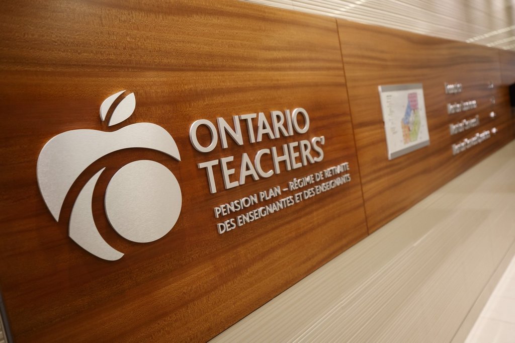 The Ontario Teachers' Pension Plan Board office, in Toronto, Tuesday, Sept. 28, 2021. THE CANADIAN PRESS/Cole Burston.