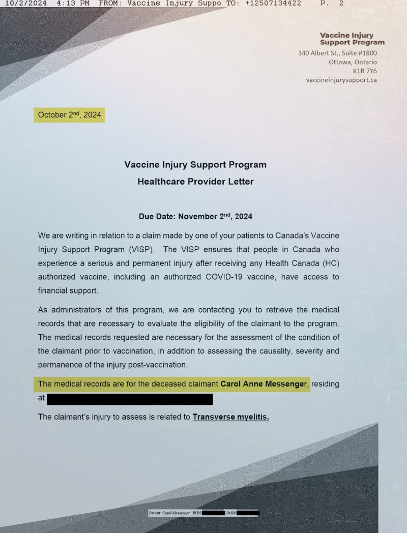 Canada’s vaccine injury program declared her dead. But she’s not - image