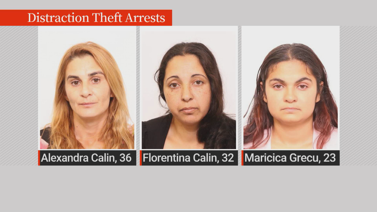 Three women who were arrested on theft charges