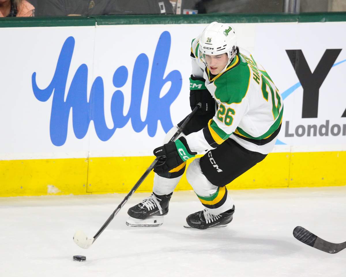 Logan Hawery of the London Knights.