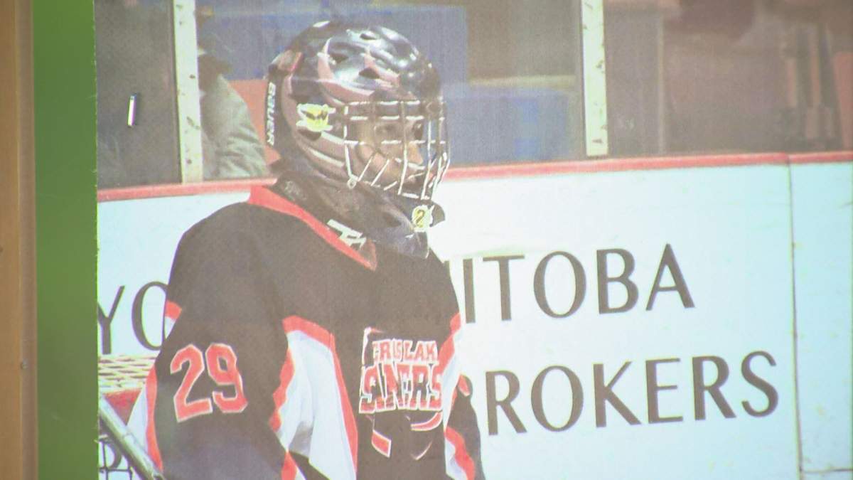 Lyndon McIvor was a goalie on his hockey team, number 29.
