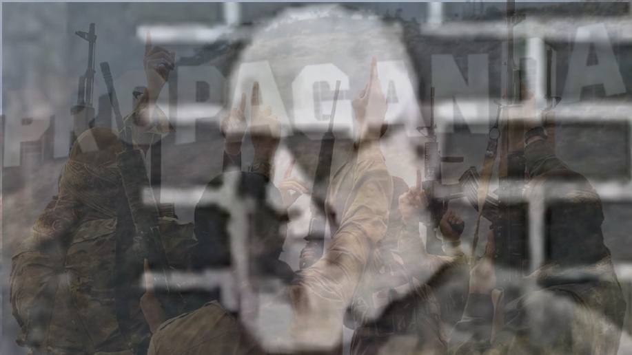 Photo montage showing suspected ISIS propagandist Robert Rendall over pages of Voice of Khurasan magazine.