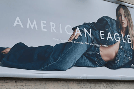 Billboards of actress Sydney Sweeney is seen outside of an American Eagle store on August 01, 2025 in New York City.