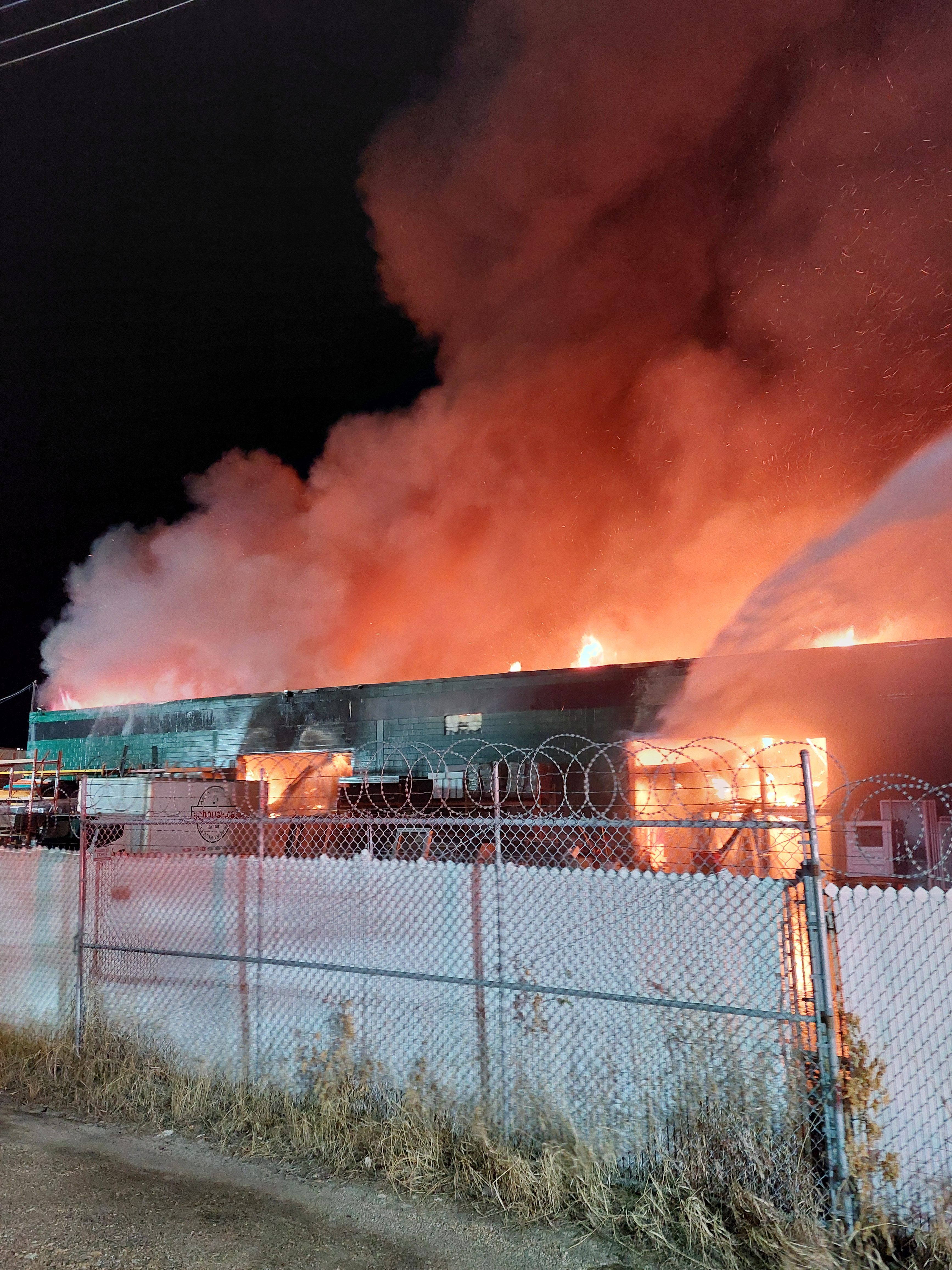 Edmonton fire crews were busy late Wednesday battling a blaze