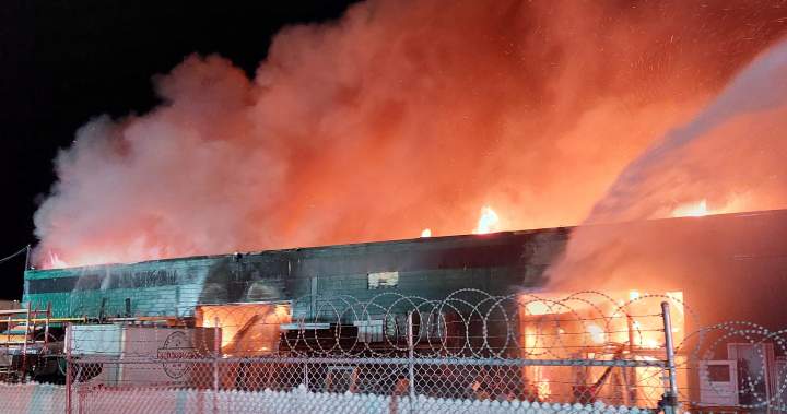 Edmonton fire crews were busy late Wednesday battling a blaze