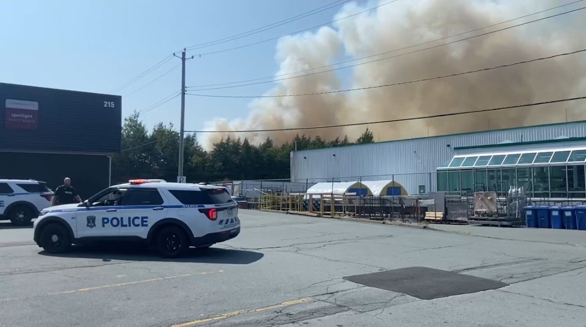 Wildfire smoke can be seen near Susies Lake in Halifax.