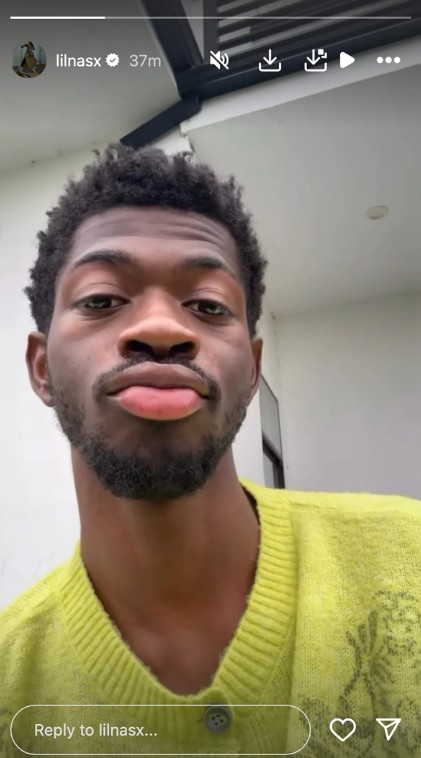 A screenshot of Lil Nas X's Instagram Stories.