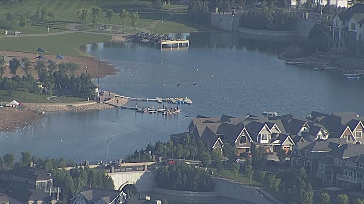 The Mahogany Homeowners Associated website describes Mahogany Lake as Calgary's biggest community lake at about 25 hectares (64 acres) in size.