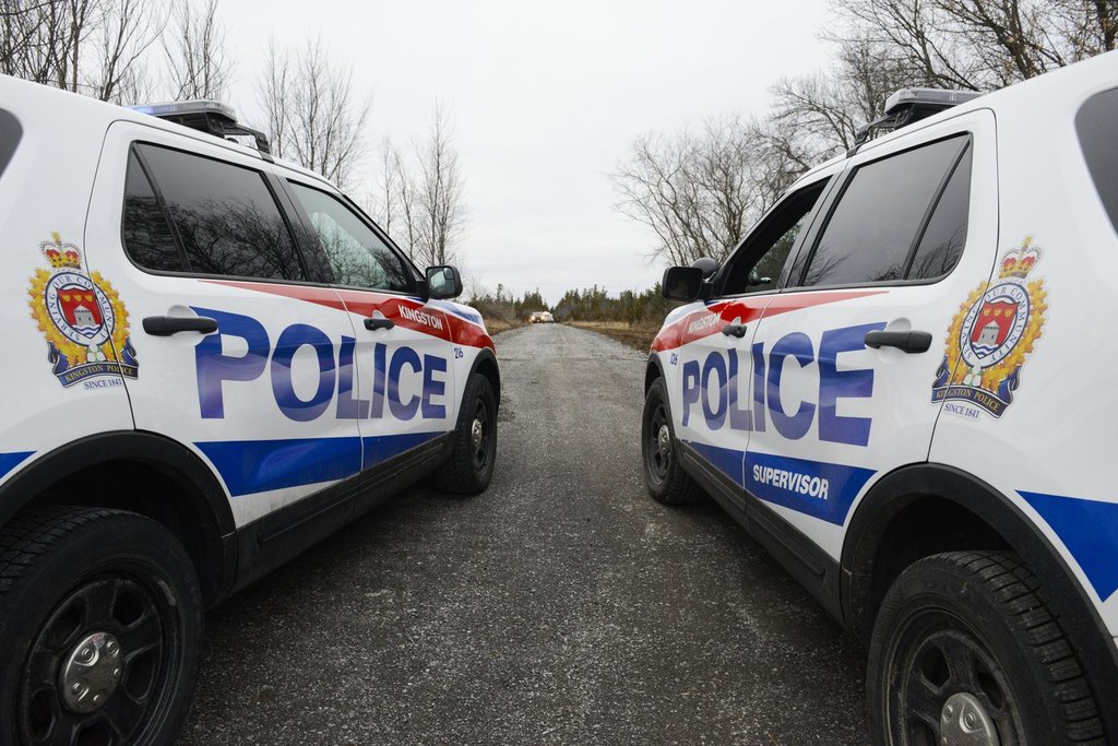 Two Kingston Police cars are seen in Kingston, Ont., on Nov. 28, 2019. THE CANADIAN PRESS/Sean Kilpatrick.