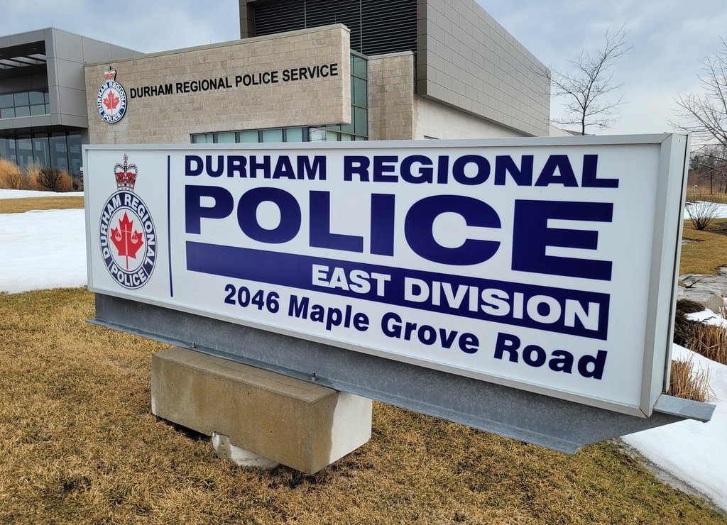 The Durham Regional Police East Division building is shown in Bowmanville, Ont. on Saturday March 15, 2025. 