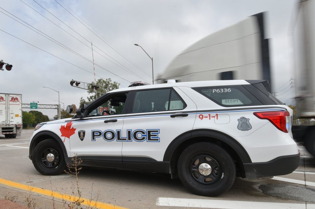A Windsor police vehicle is shown in Windsor, Ont., Monday, Oct. 4, 2021. THE CANADIAN PRESS/Rob Gurdebeke.