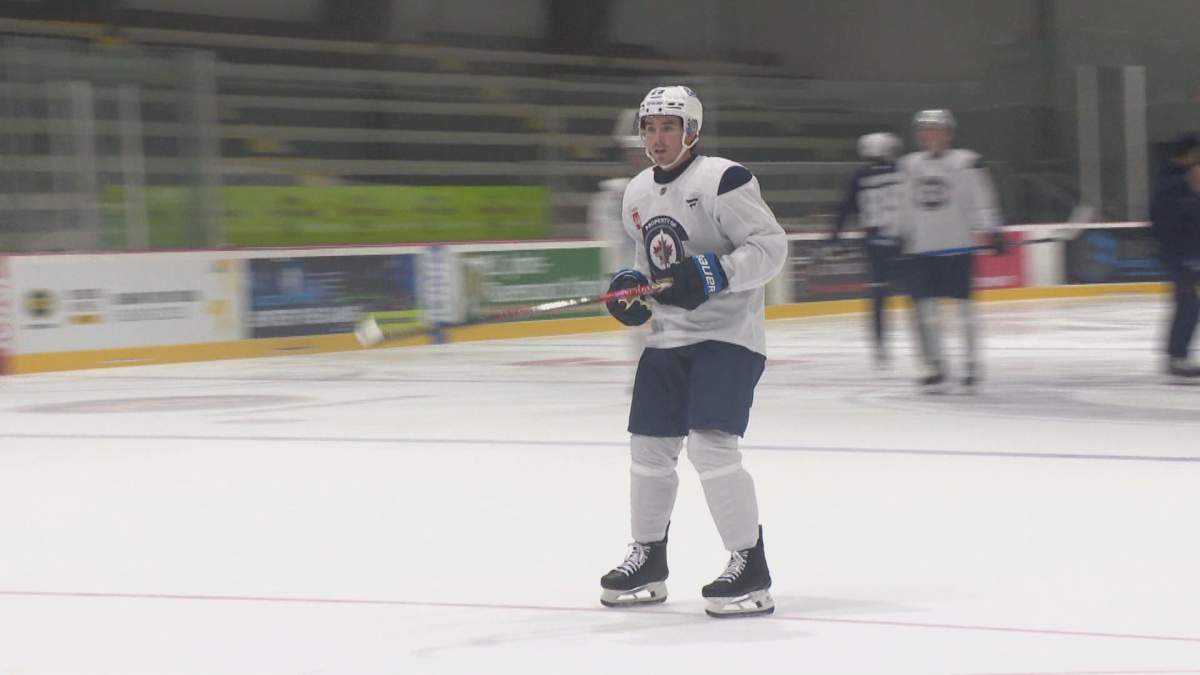 Brayden Yager skates on the first day of Winnipeg Jets rookie camp.