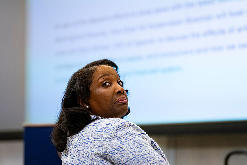 Lisa Cook, governor of the US Federal Reserve, during the Federal Reserve Integrated Review of the Capital Framework for Large Banks Conference in Washington, DC, US, on Tuesday, July 22, 2025. The conference is meant to provide expert perspectives on the key pillars of the regulatory capital framework. Photographer: