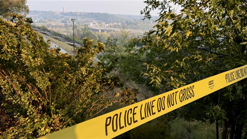 A man was found dead by a set of stairs near 101 Street and 100 Avenue in Edmonton's North Saskatchewan River valley on Sunday, Aug. 31, 2025.