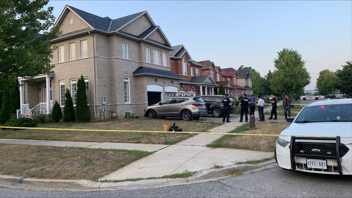 Police tape off the scene.