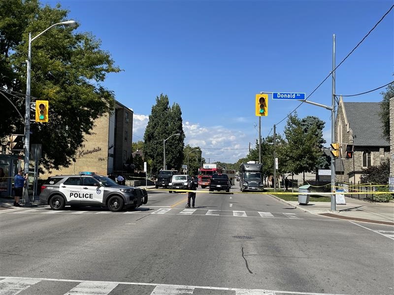 Toronto police on the scene of a shooting around 12 p.m. on Sept. 3, 2025.
