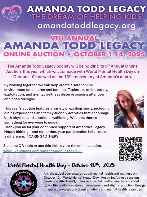 9th Annual Amanda Todd Legacy Online Auction #Caring4others - image