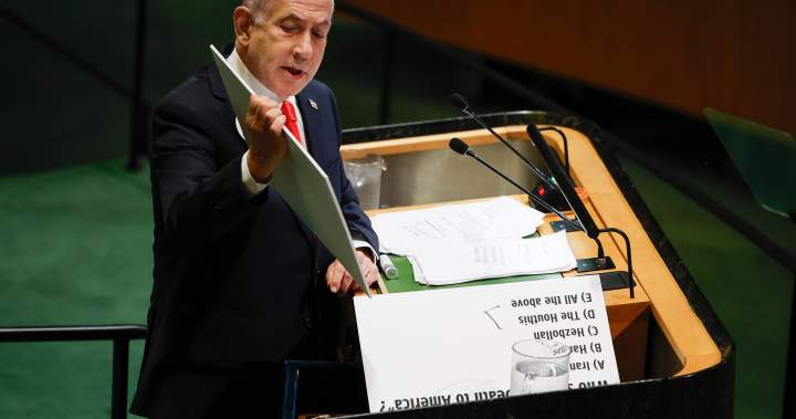 Netanyahu addresses UN as dozens of delegates walk out