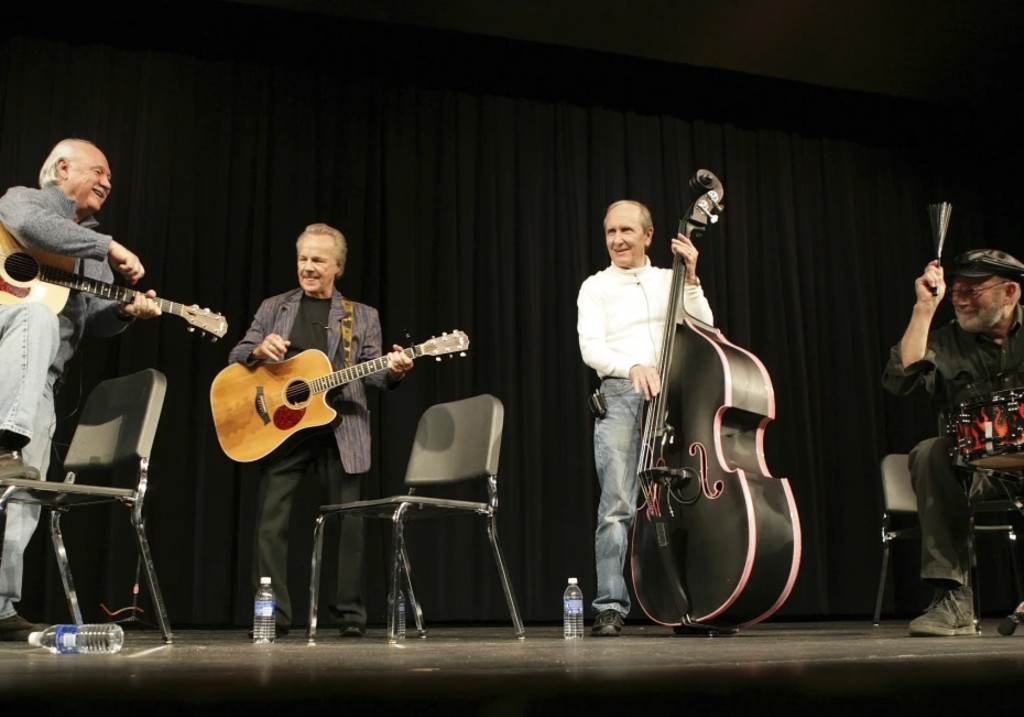 From left, Sonny Curtis, Bobby Vee, Joe B. Maudlin and Jerry J.I. Allison perform at the Stillman auditorium in Clear Lake, Iowa on Friday Jan. 30, 2009.