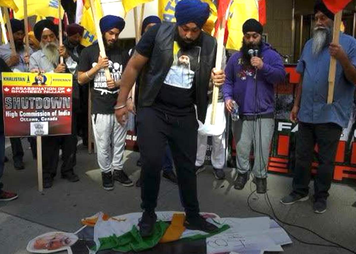 Inderjeet Singh Gosal at demonstration outside Indian High Commission in Ottawa, Sept. 11, 2025.