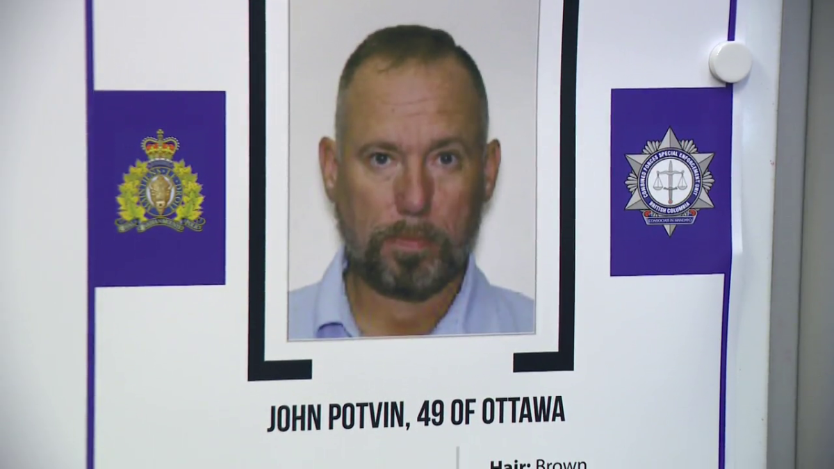 John Potvin remains at large and is wanted on a Canada-wide warrant.