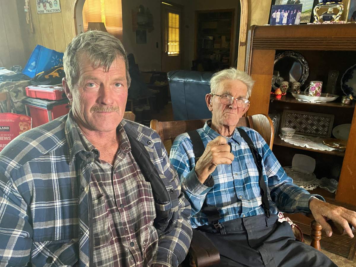Alvin Clark is pictured here with his father, 84-year-old Royce Clark. The senior was missing for eight days in August, and was found by a neighbour in a wooded trail.