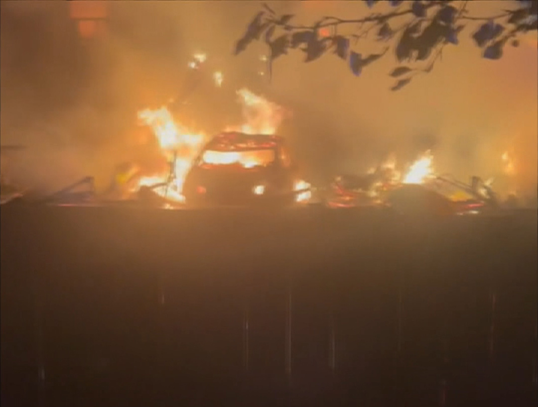 This photo, provided to Global News by a viewer, shows how intense the fire was as firefighters arrived on scene.