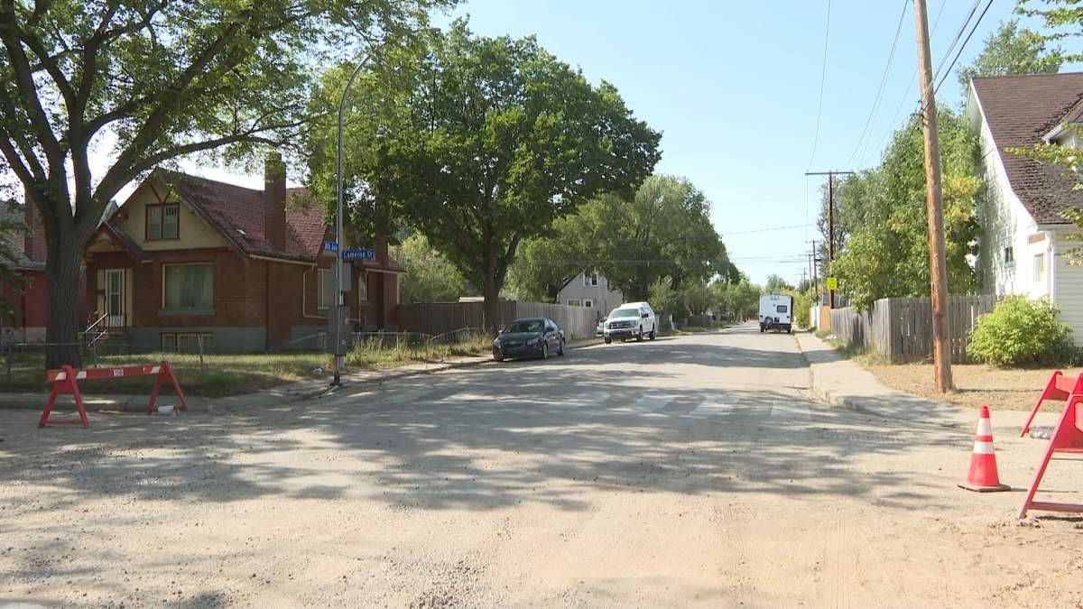 Regina police say they were conducting an investigation in the 1400 block of Cameron Street around 3:35 p.m. on Saturday when an officer was attacked by an unleashed dog.