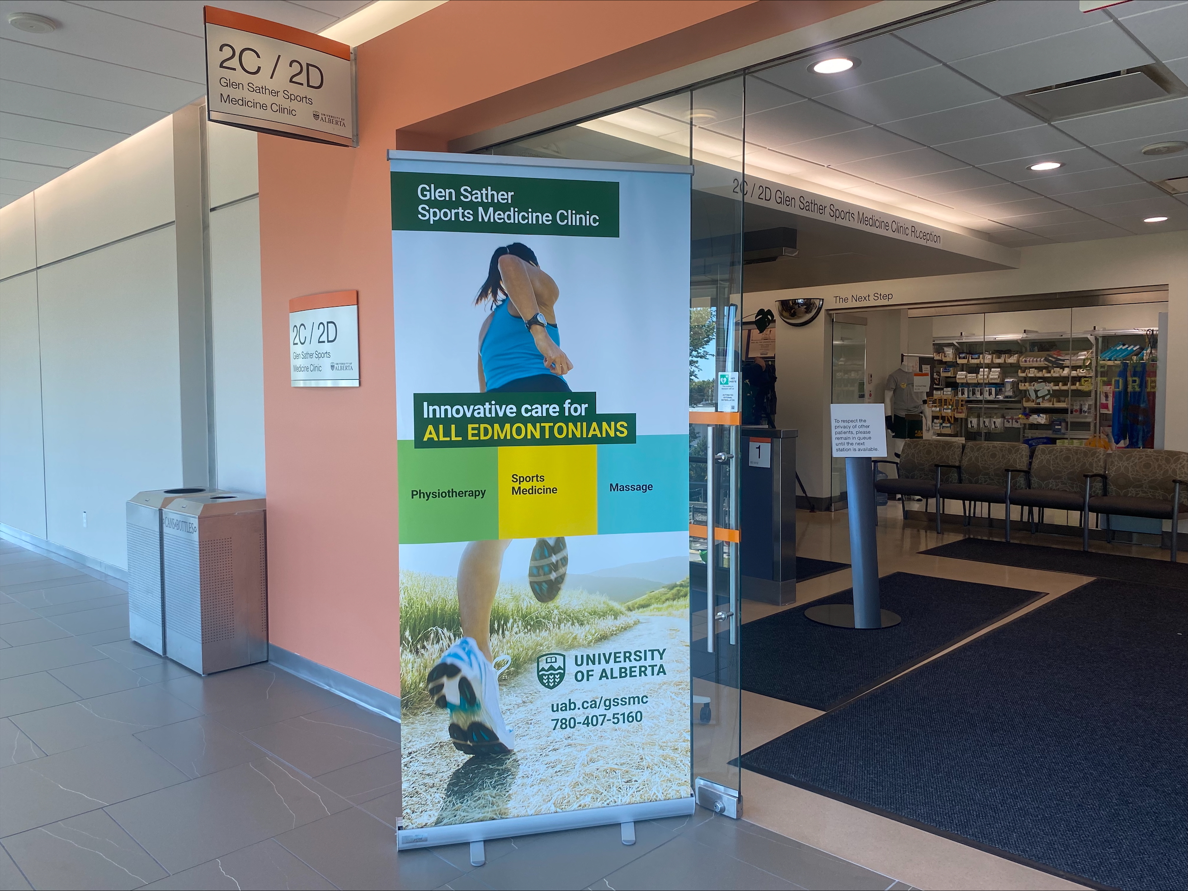 Outside the Glen Sather Sports Medicine Clinic