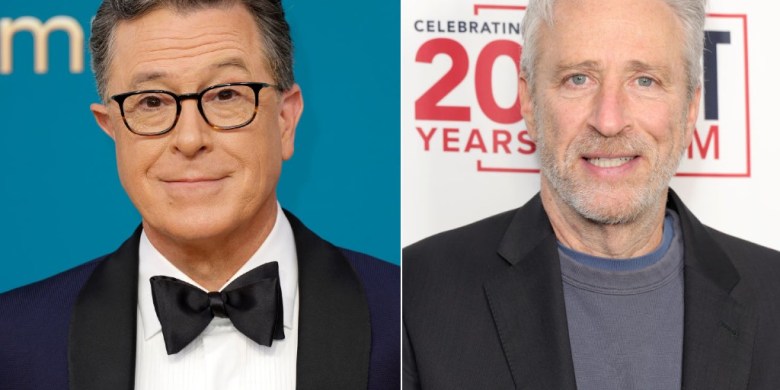 Jon Stewart, Stephen Colbert react to Jimmy Kimmel's suspension