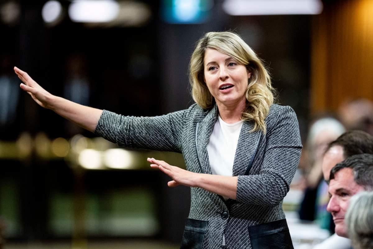 Minister of Industry and Minister responsible for Canada Economic Development for Quebec Regions Melanie Joly rises during Question Period in the House of Commons on Parliament Hill in Ottawa, on Monday, Oct. 20, 2025.