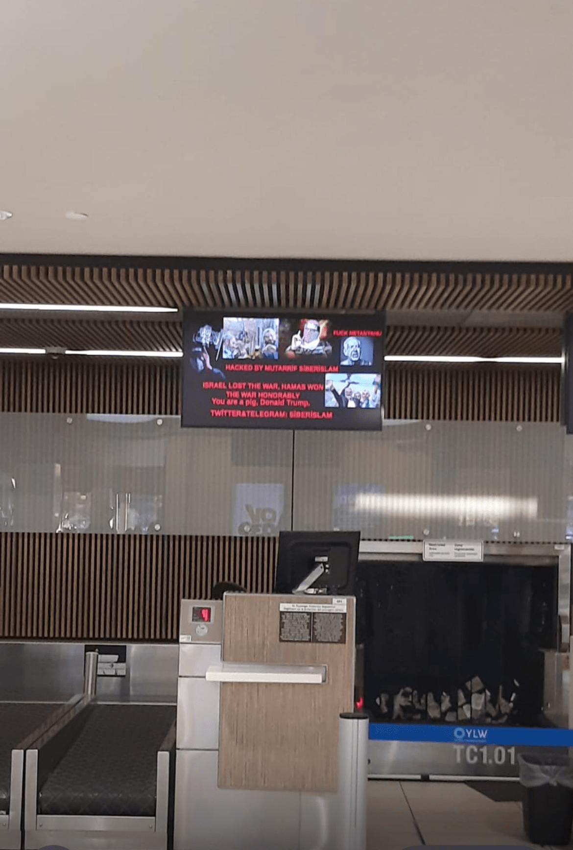For a short time, screens at Kelowna's International Airport displayed what appeared to be pro-Hamas messages.