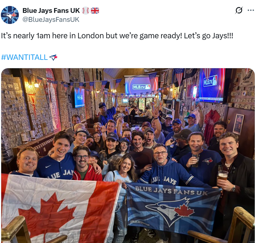 Blue Jays fans across the world express their support for the Toronto based team.