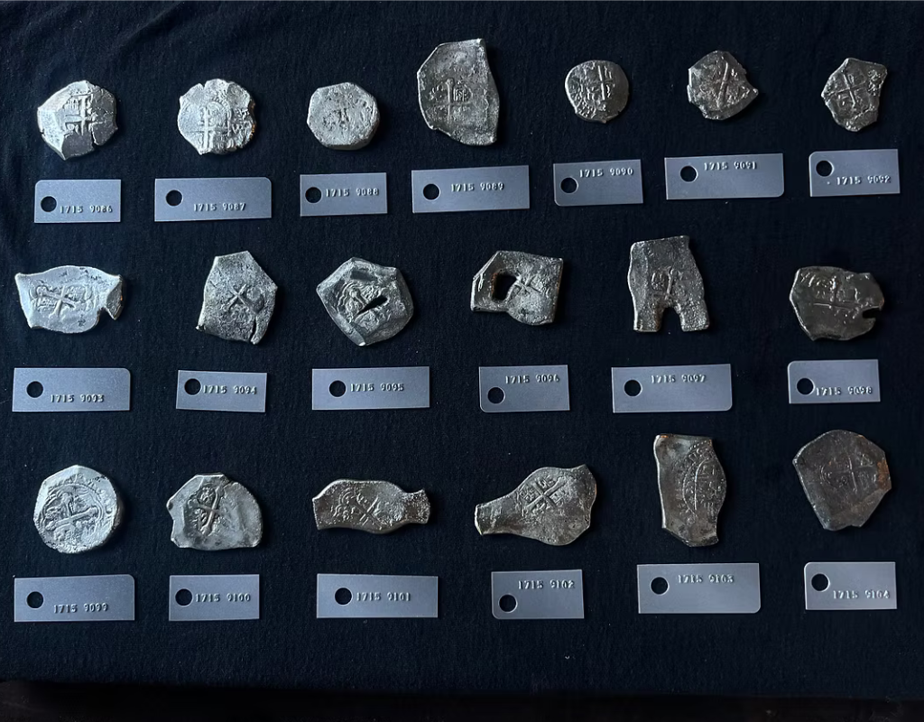 A selection of the coins that were discovered on the shipwreck.