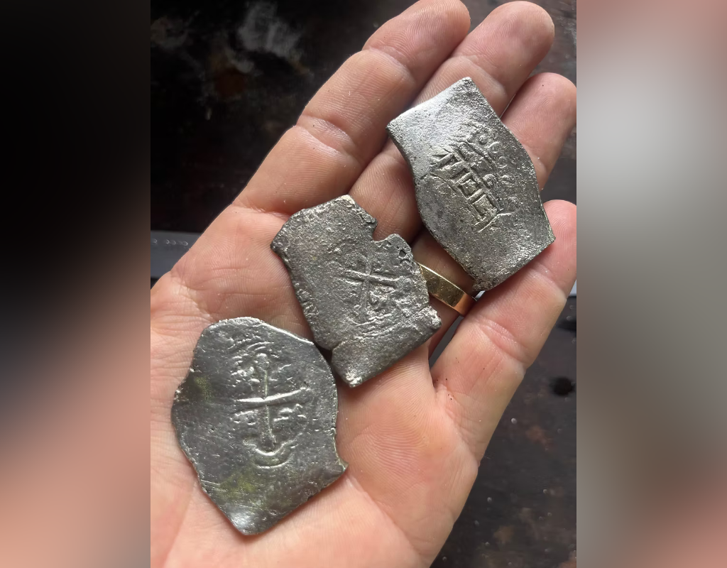 Coins recovered from the shipwreck.