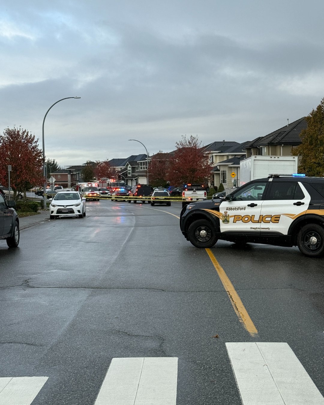Аботсфорд Британска Колумбия полицията е на мястото на стрелба станала