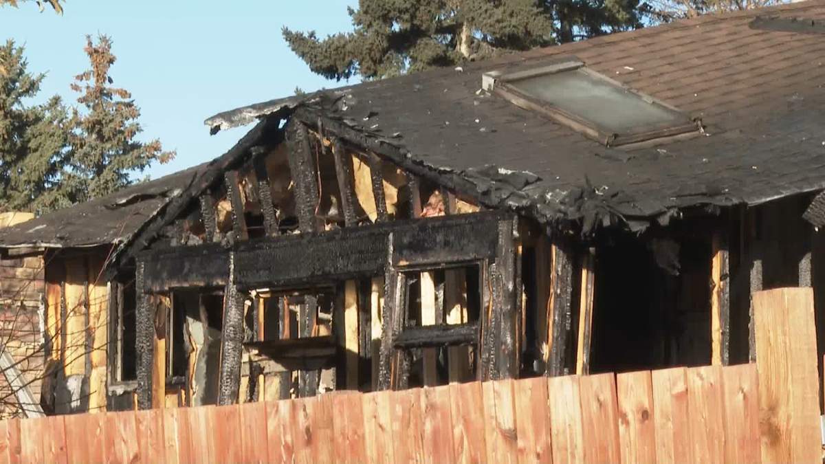 At least nine people are homeless after a fire destroyed this house in the Calgary Tuesday afternoon.