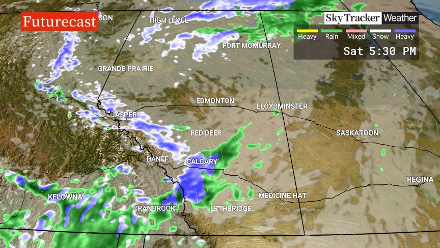 The heaviest snowfall is forecast to happen in the late afternoon or early evening on Saturday.