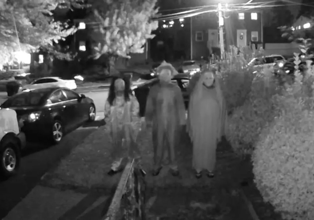 Three Halloween mask-wearing suspects tried breaking into a woman's home in Virginia.