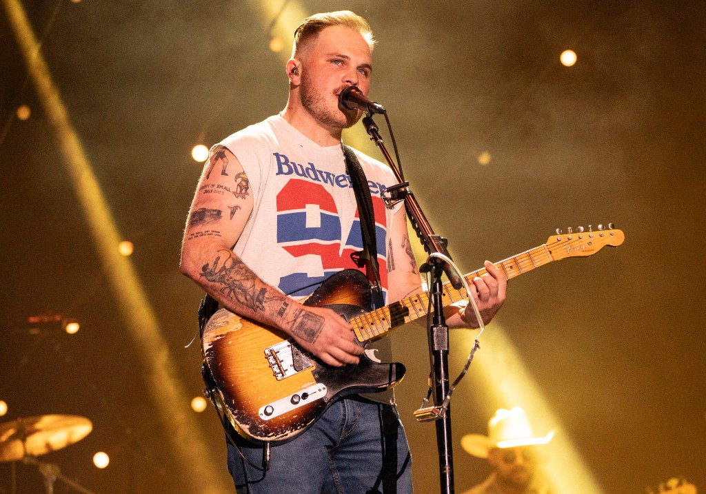 Zach Bryan performs during Bourbon and Beyond music festival on Saturday, Sept. 21, 2024, at the Kentucky Exposition Center in Louisville, Ky.