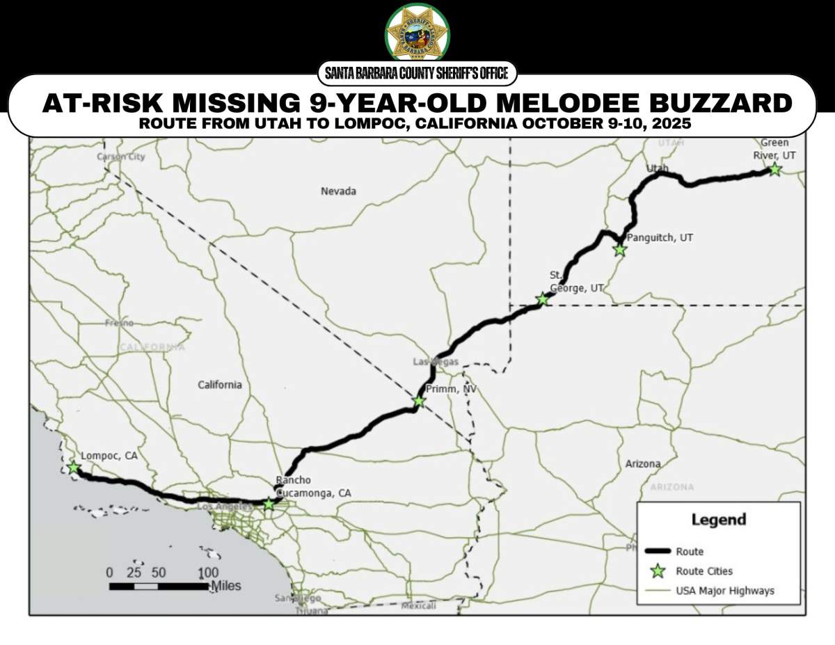 The Santa Barbara County Sheriff's Office released a map of the Buzzard's vehicle stops and urges anyone in those communities to check surveillance and report relevant information.