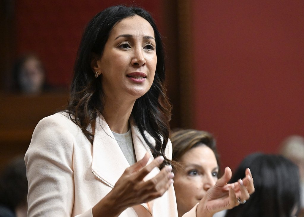 Quebec Liberal parliamentary Leader Marwah Rizqy questions the government at the legislature in Quebec City, Wednesday, Oct. 1, 2025
