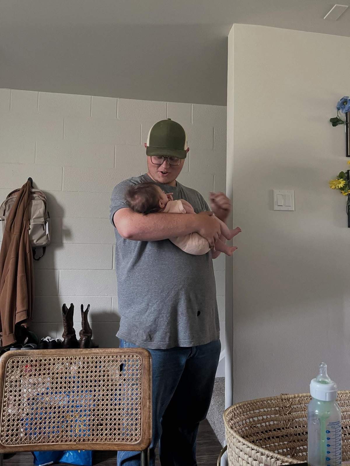 Undated photo of Caleb Berry, 21, with his young daughter. 