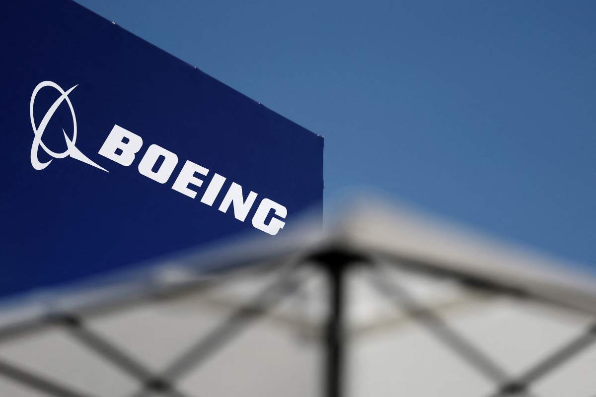 The logo of Groupe Boeing at the 55th International Paris Airshow at Le Bourget Airport near Paris, France, Friday June 20, 2025.