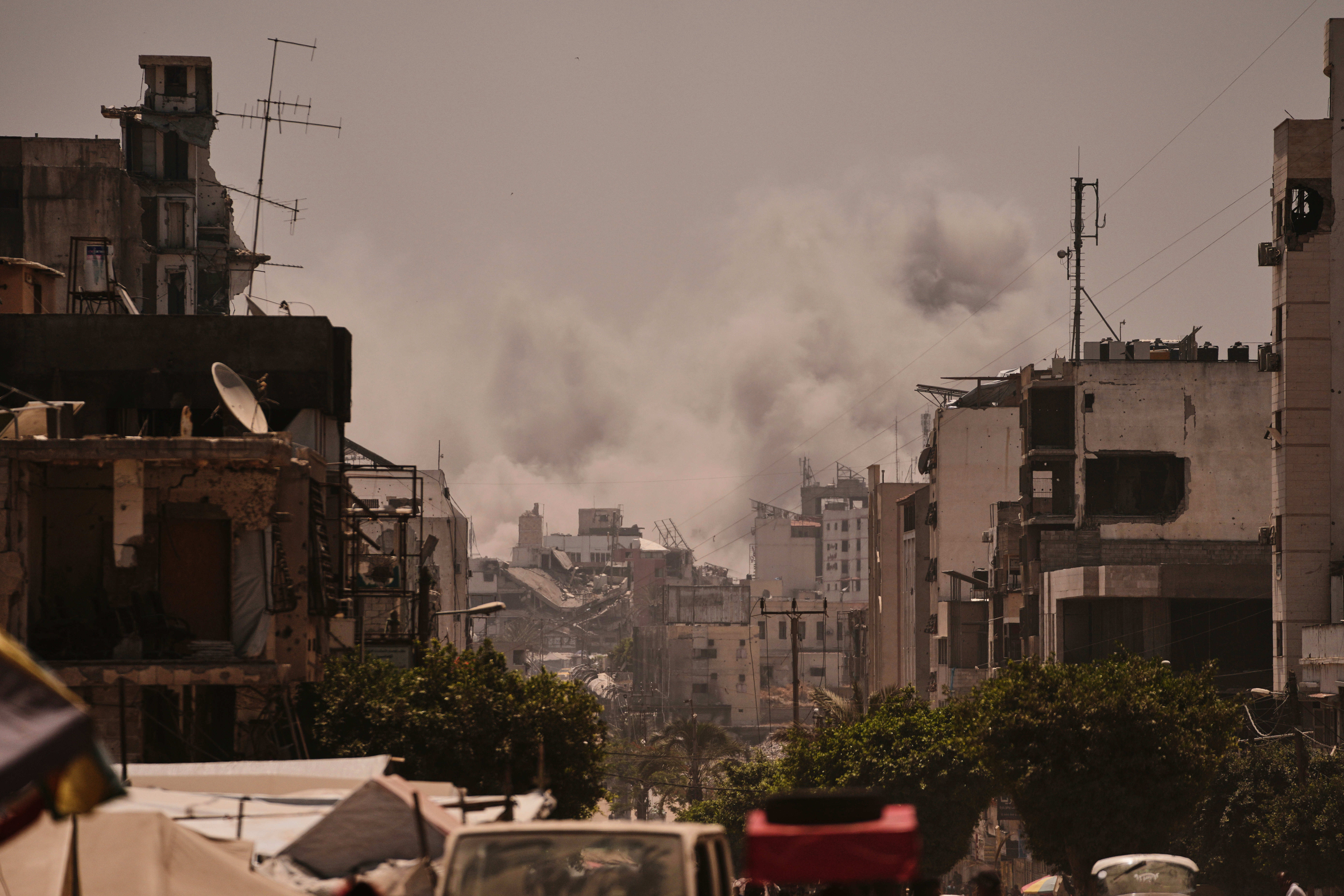 Israeli airstrike in Gaza City, May 30, 2025. (AP Photo/Jehad Alshrafi)