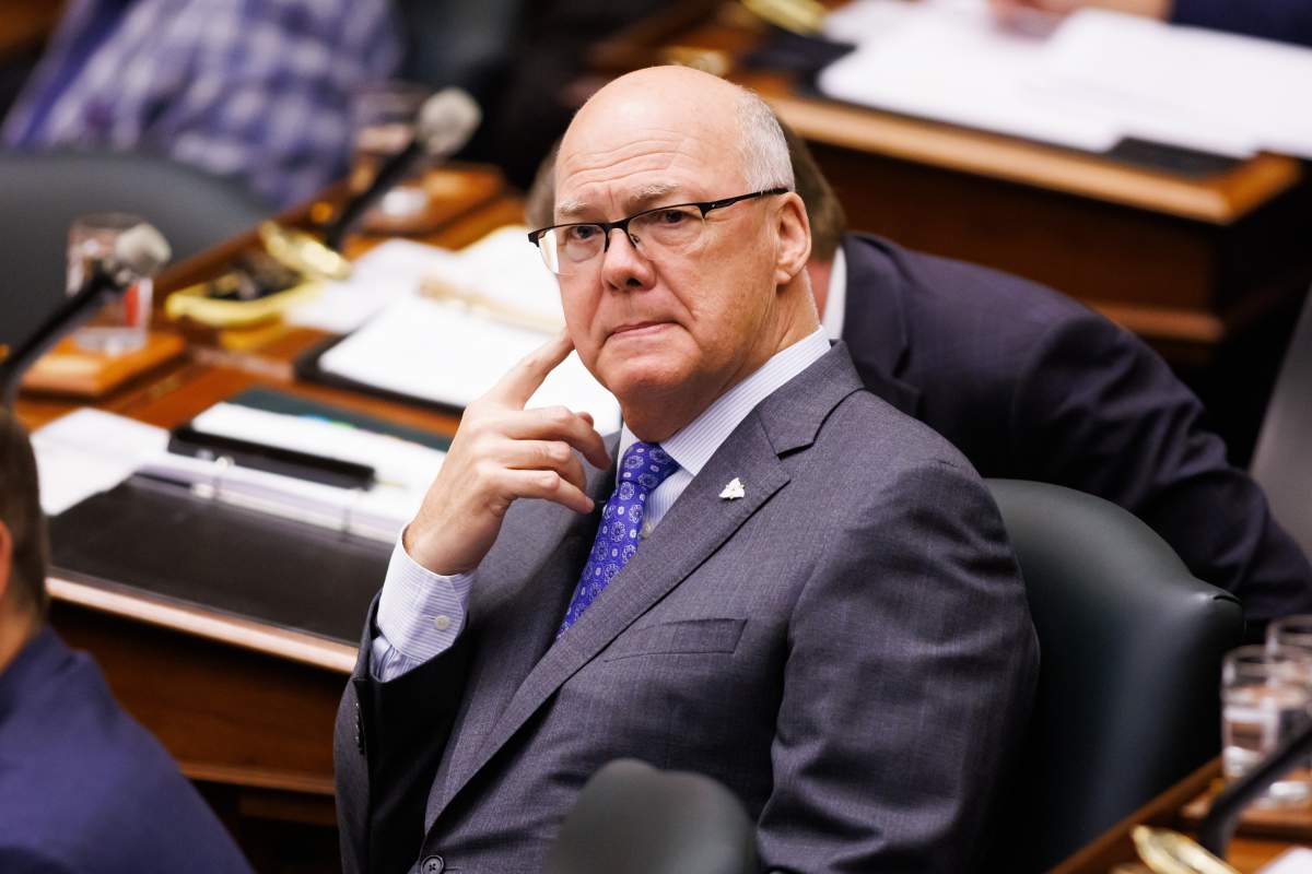 PC MPP Rob Flack attends Question Period at Queen's Park in Toronto on May 13, 2025.