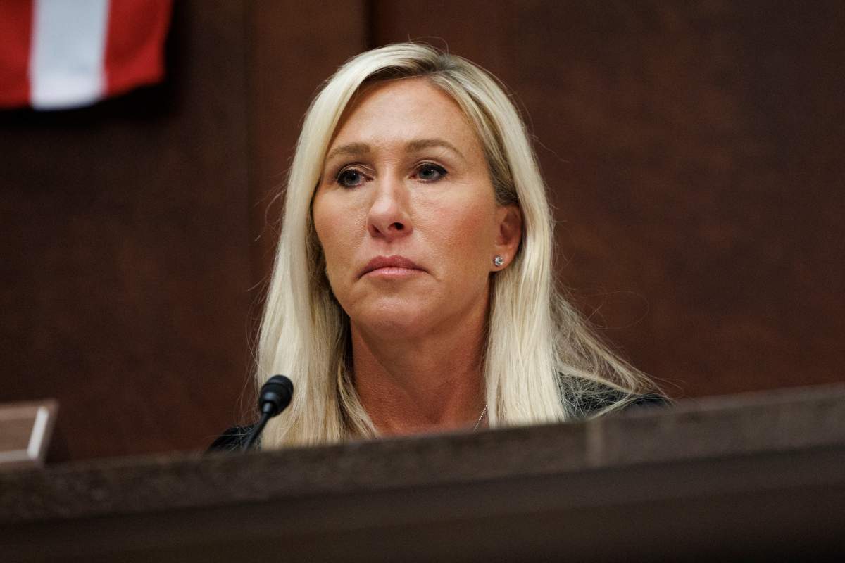 United States Representative Marjorie Taylor Greene (Republican of Georgia) is seen during a House Oversight Subcommittee on Delivering on Government Efficiency hearing on USAID, in the Capitol Building in Washington, D.C. on Wednesday, February 26, 2024.