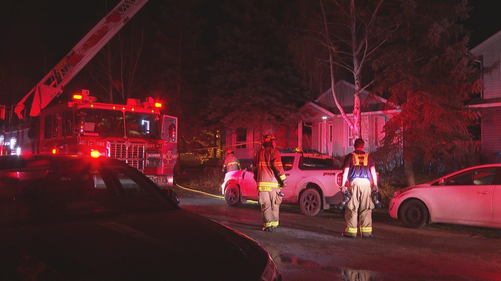 Two hospitalized in serious condition as fire destroys pair of homes in NE Calgary